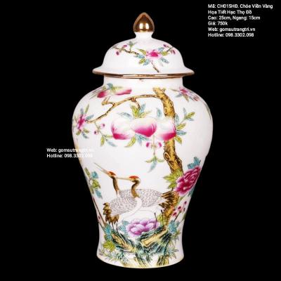 CHÓE VIỀN VÀNG HỌA TIẾT HẠC THỌ ĐỒ